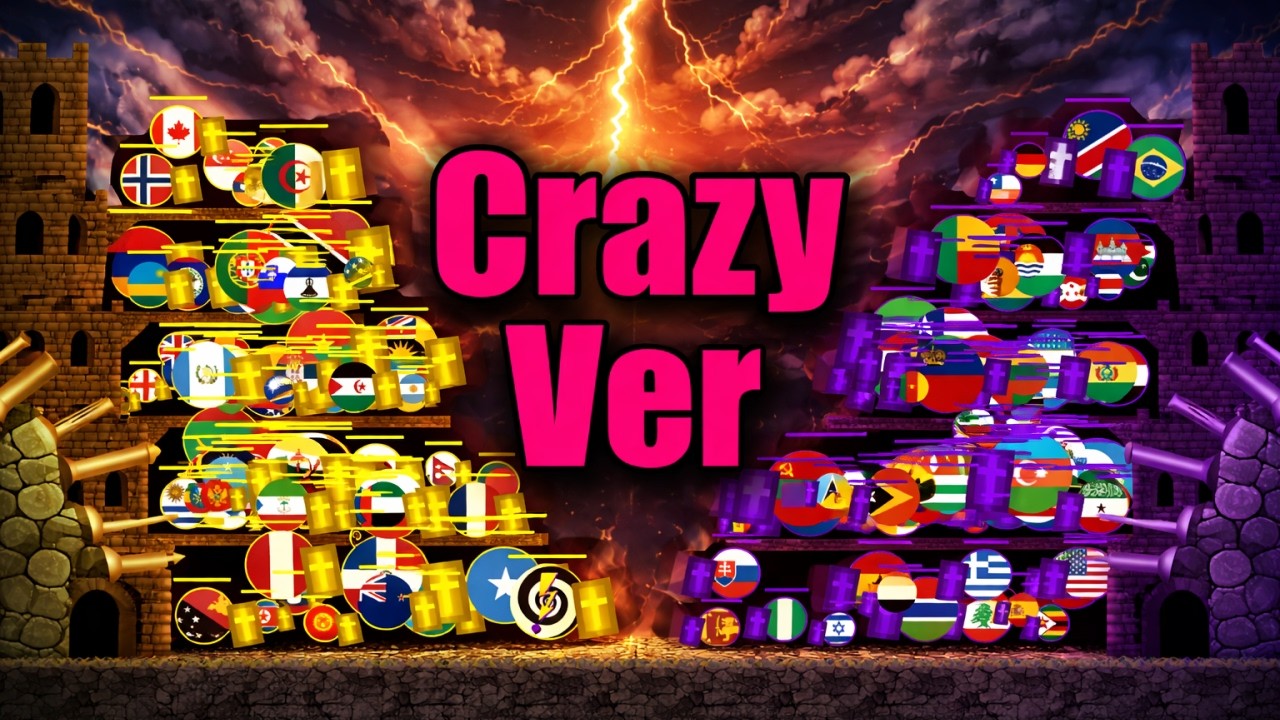 Castle Siege (All Countries Special Edition) - Country Marble Race in Algodoo