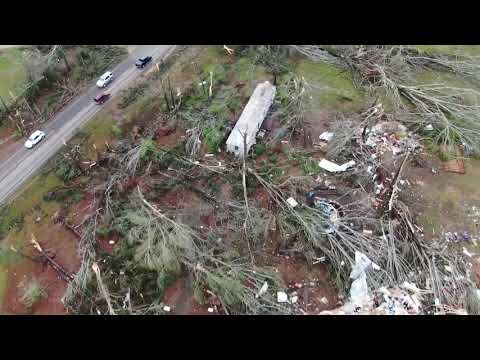 03-26-2021 Near Centreville, AL - Drone Footage of Devastated Structures - Tornado Damage [Shot 1]