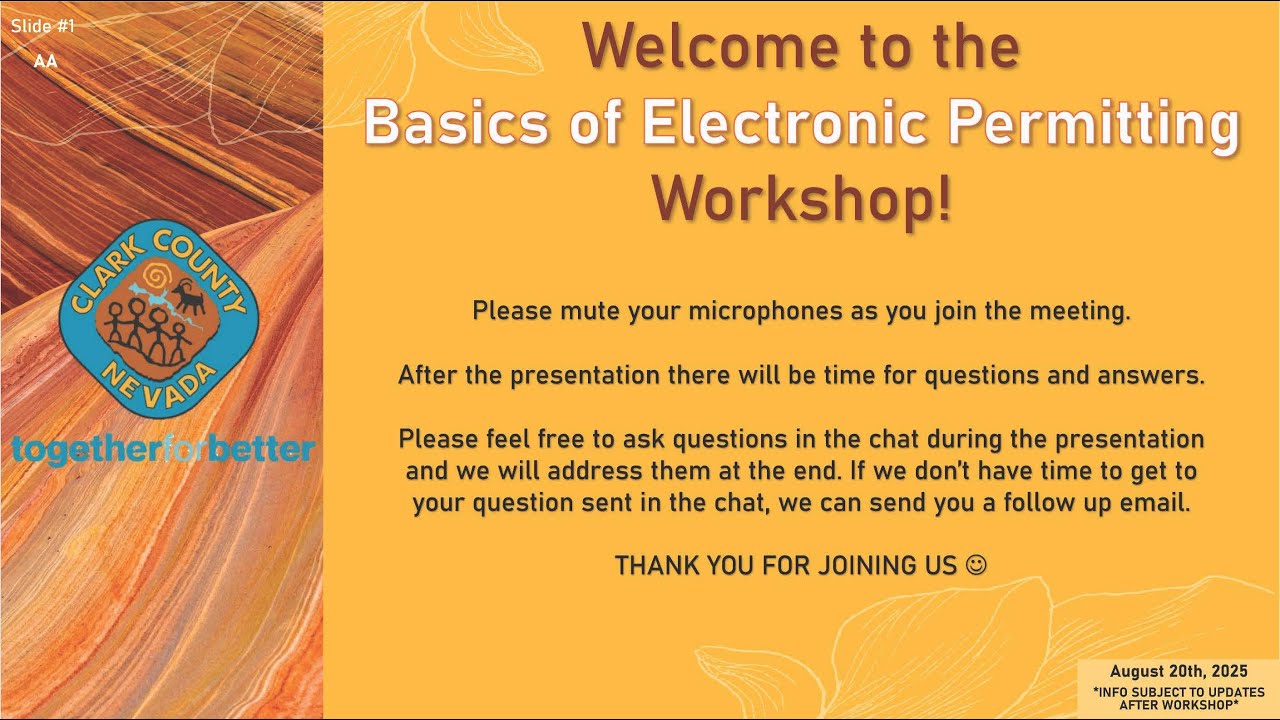 Basics of Electronic Permitting Workshop 08/20/2025