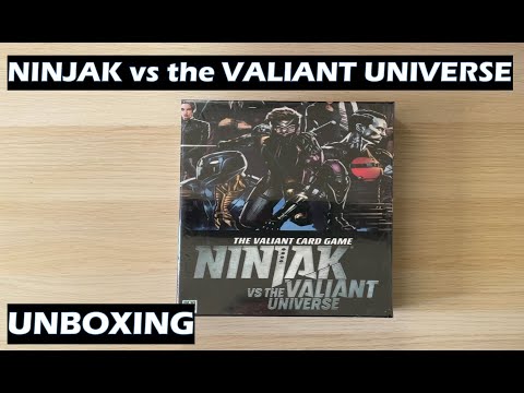 Unboxing Ninjak vs the Valiant Universe card game featuring Bloodshot Livewire X-O Manowar