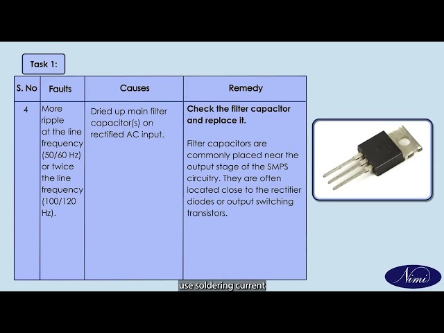 List the defect and Symptom in the faulty SMPS Part - 2 