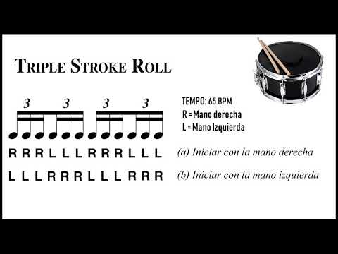 5. Triple Stroke Roll – 40 RUDIMENTOS | Clases de Batería (FULL AUDIO )