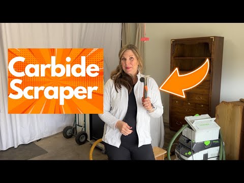Part of a video titled Tutorial: How to use and sharpener a carbide scraper - YouTube