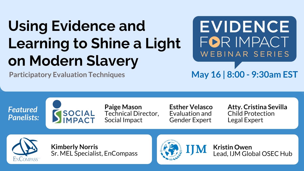 Evidence for Impact: Using Evidence and Learning to Shine a Light on Modern Slavery – Participatory Evaluation Techniques
