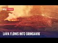 Iceland volcano: Fissures open up in ground as lava flows into Grindavik