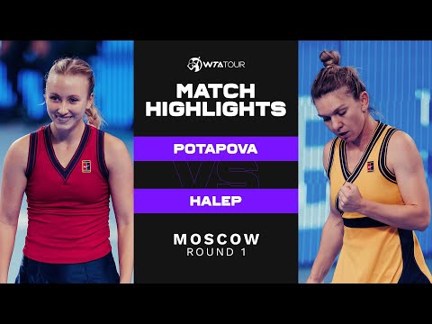 Теннис Anastasia Potapova vs. Simona Halep | 2021 Moscow Round 1 | WTA Match Highlights