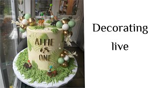 Decorating a safari themed cake live | Sweet things by Amy