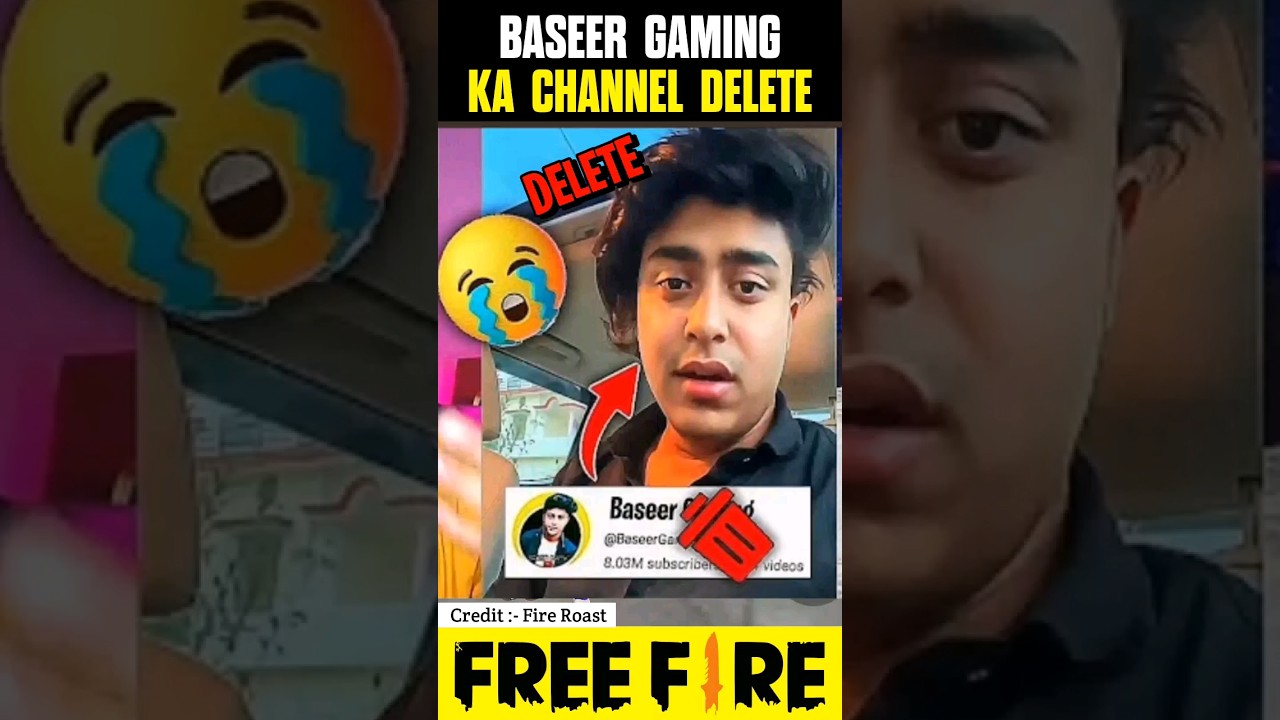 Baseer Gaming Ka Channel Delete 😭 | #shorts #freefire #trending #viral #baseergaming