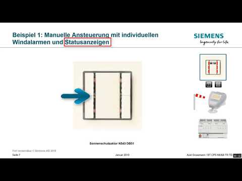 Siemens KNX - N543 Anwendungen Manuell mit Windalarm und Anzeige LED