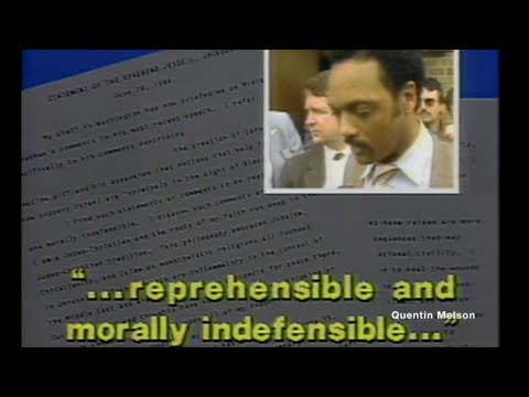 Jesse Jackson Interview after Criticizing Louis Farrakhan (Bad Audio) (June 28, 1984)