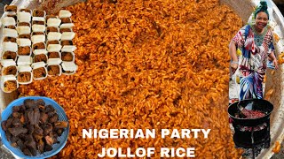 HOW TO MAKE NIGERIAN PARTY JOLLOF RICE FOR 100 PEOPLE| JOLLOF RICE RECIPE.