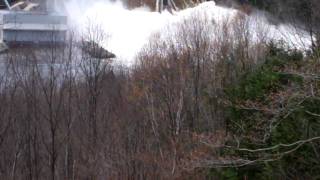 Hudson River Flood waters raging over Corinth dam