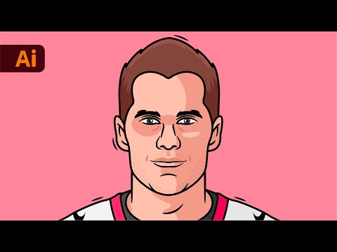 Adobe Illustration Tutorial How to Draw Face Portrait Tom Brady