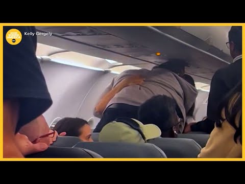 Fight on Frontier Airlines plane caught on camera