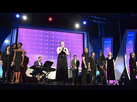 The Prom star Caitlin Kinnunen performs “Unruly Heart” at the 30th Annual GLAAD Media Awards