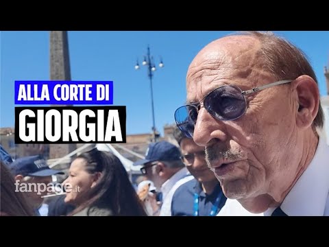 Al comizio di Fdi spunta il leghista Angelucci. Ai cronisti: "Che faccio qui? Fatevi i c*** vostri"