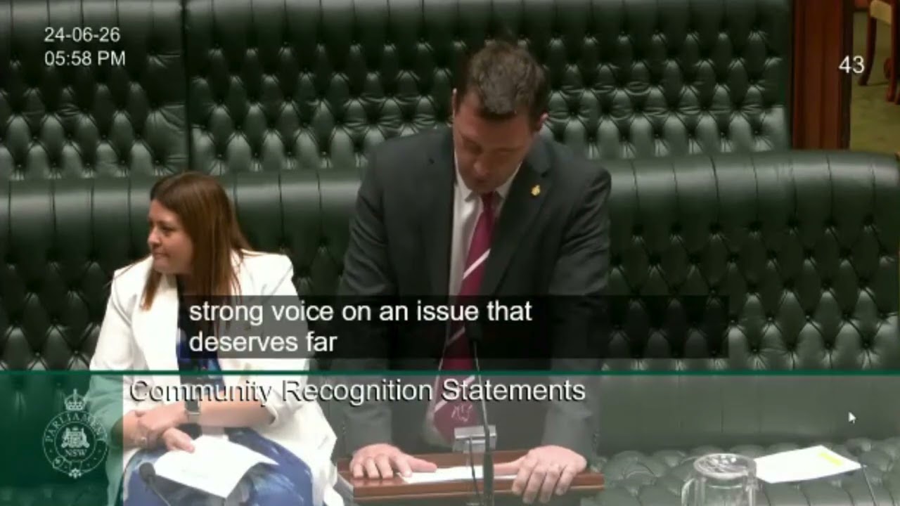Michael Regan MP raises the succession cliff in the New South Wales Parliament