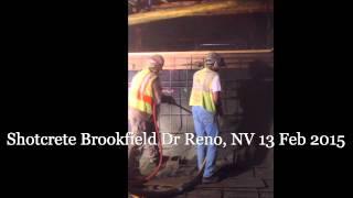 Watch video: Shotcrete Placement Brookfield Drive, Reno, NV 89503
