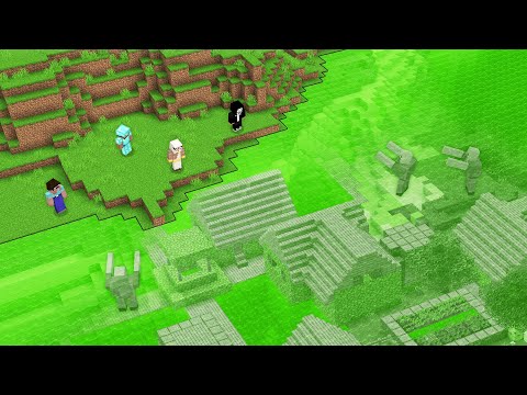 UNDER TOXIC WATER VILLAGE CHALLENGE! RADIOACTIVE SECRET Minecraft NOOB vs PRO vs HACKER vs GOD!