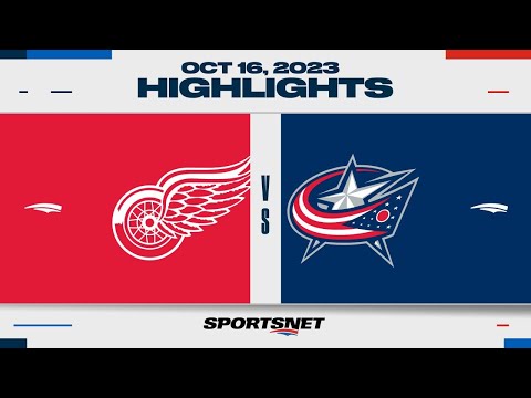 NHL Highlights | Red Wings vs. Blue Jackets - October 16, 2023