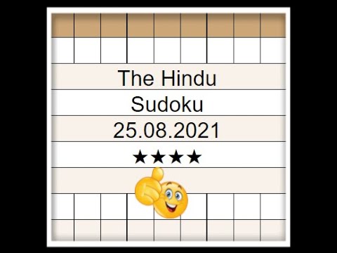 The Hindu Sudoku 4 Star Step by Step Solution | 25.08.2021 | Difficulty Level ★★★★