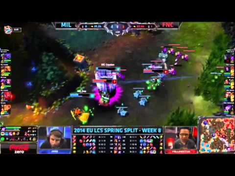 LCS 2014 EU Spring W8D2 MIL vs FNC | FNC Yellowstar is happy after a great play