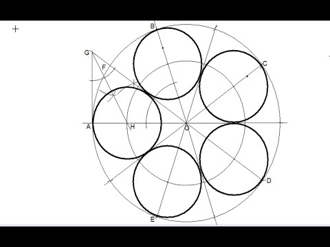 Construction Of Equal Circles Within Another Circle || Engineering Drawing