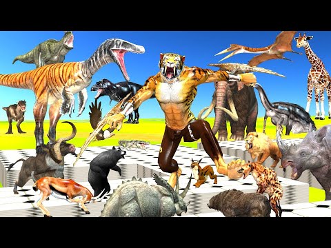 Which Animals vs Dinosaurs vs Reptiles vs mammals|Saber Tooth Tiger |Revolt Battle Simulator