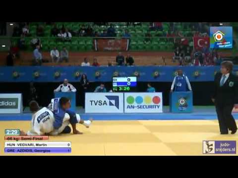 Judo 2013 European Championships Juniors: Vegvari (HUN) - Azoidis (GRE) [-66kg] semi-final