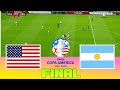 USA vs ARGENTINA - Copa America 2024 Final | Full Match All Goals | Football Match PES
