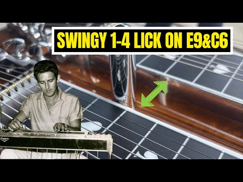 Buddy Emmons Swingy 1-4 Lick on E9&C6 // Pedal Steel Guitar Lesson