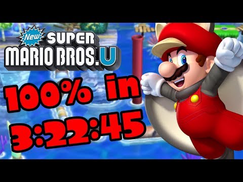 New Super Mario Bros. U 100% World Record Speedrun in 3:22:45