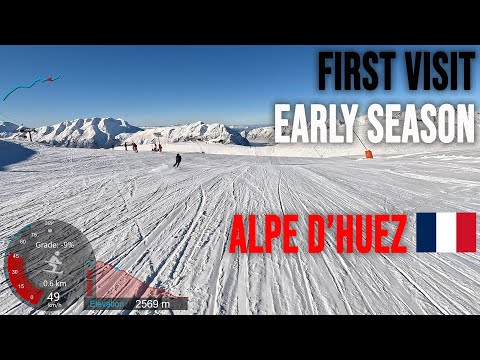 [4K] Skiing Alpe d'Huez, First Ever Visit - Early Season, France, GoPro HERO11