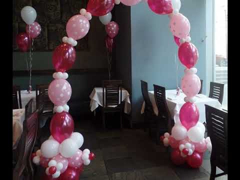 Party #107, Revise, Girl First Birthday Party Link Balloon Arch and Centerpieces Decoration