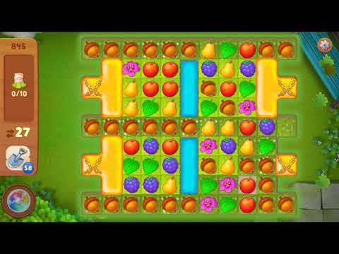 Gardenscapes Level 845 Walkthrough "No Boosters Used"