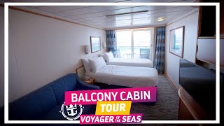 Voyager of the Seas | Balcony Cabin Twin Beds Walkthrough Tour & Review.