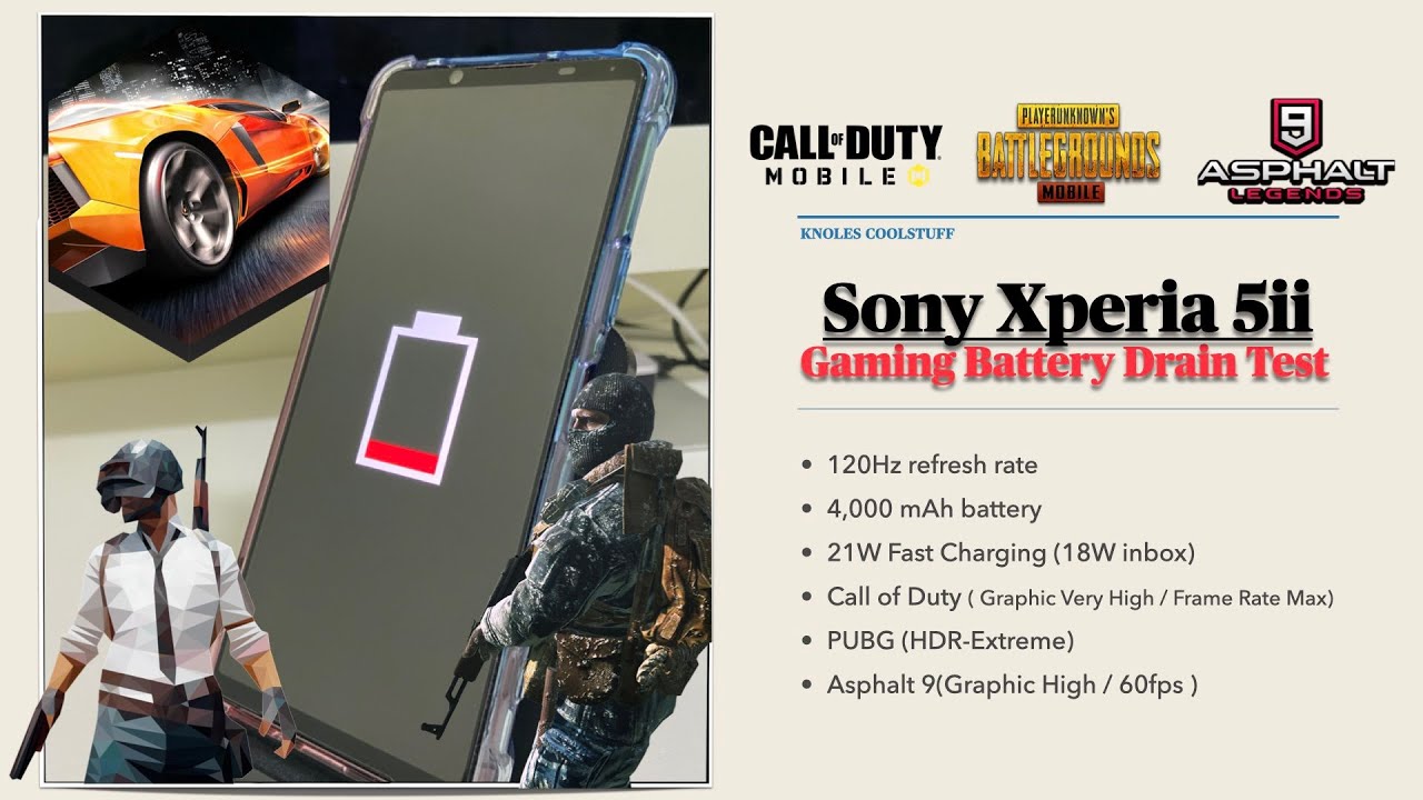 Sony Xperia 5ii-Gaming Battery Drain Test