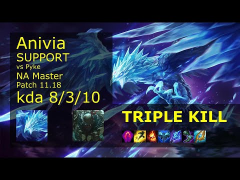 Anivia Support vs Pyke - NA Master 8/3/10 Patch 11.18 Gameplay