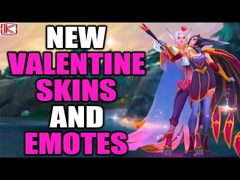 NEW VALENTINE DAY SKINS AND EMOTES 2018 - Xayah and Rakan - League of Legends