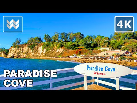 [4K] Paradise Cove Beach in Malibu, California - Walking Tour 🎧 Binaural Sound