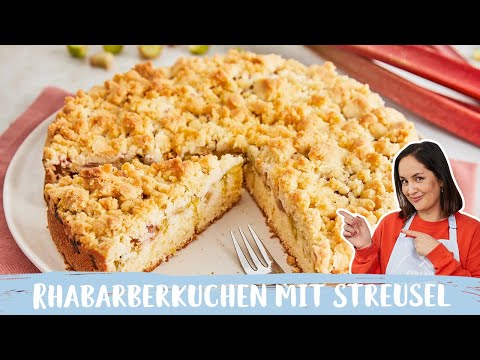 Rhabarberkuchen mit Streusel ! 🍰💕| Schneller Rhabarberkuchen | Einfach Backen
