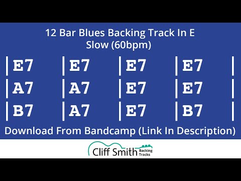 E - Slow 12 Bar Blues Backing Track (60bpm)