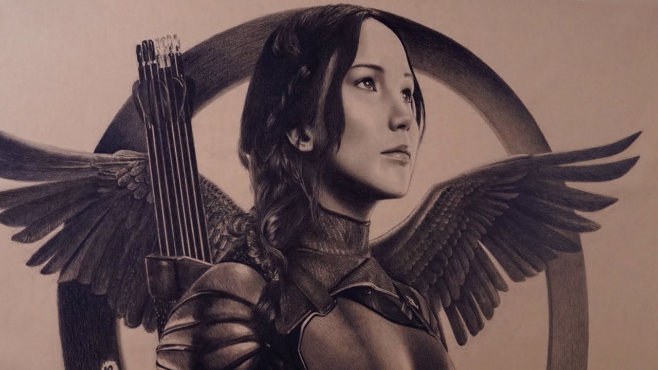 Katniss Everdeen Speed Drawing - RapidFireArt