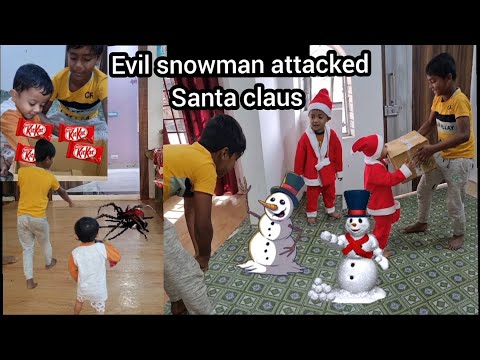 Evil snowman attacked Santa claus 🧑‍🎄🎅 & more funniest shorts of Ifraz and Rahit#youtubeshorts#funny