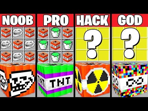 Minecraft Battle: TROLLING SUPER TNT CRAFTING CHALLENGE - NOOB vs PRO vs HACKER vs GOD ~ Animation