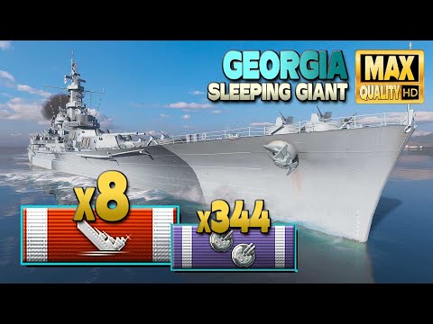 Battleship Georgia: 8 ships destroyed - World of Warships