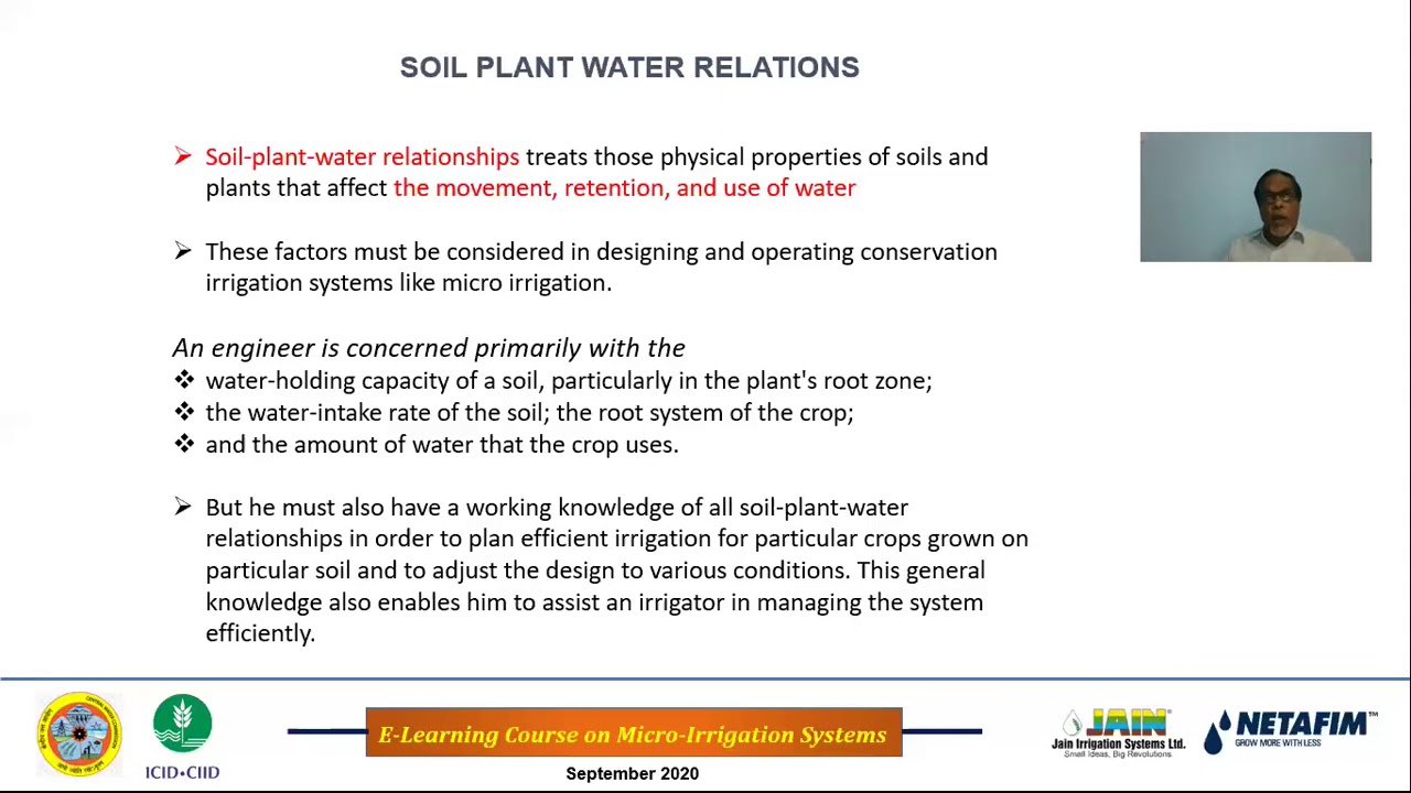 Soil plant water relations Part 1 by Dr  Soman, Jain Irrigation Systems Ltd