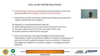 Soil plant water relations Part 1 by Dr  Soman, Jain Irrigation Systems Ltd
