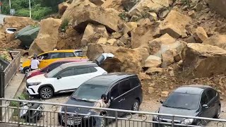 【完整視角】基隆八斗子土石崩塌，雙向封閉中（片尾含改道資訊圖卡）