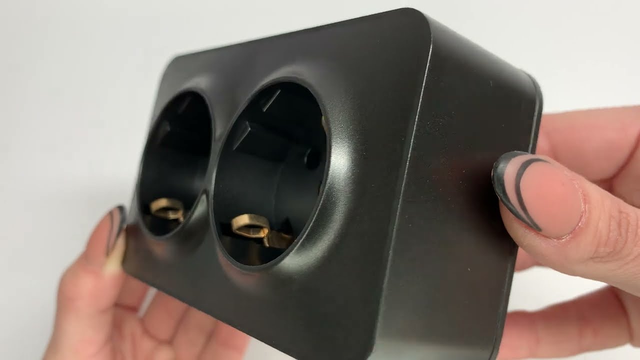 Розетка подвійна накладна з/з чорний графіт VIDEX BINERA (VF-BNS22G-BG) 